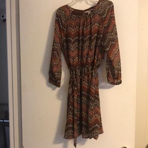 Brown chevron dress